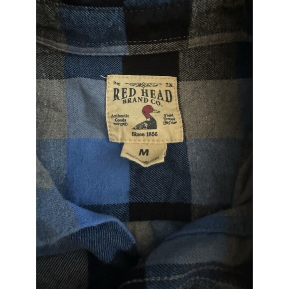 Red Head Brand Co. Blue Flannel Button‎ Down Size Medium - Picture 2 of 5